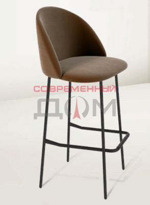 Стул барный Sheffilton SHT-ST35/S29 микровелюр/металл CT-297/СТ-569 кофейный ликер/черный муар
